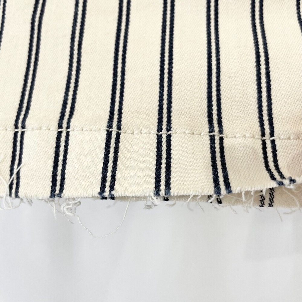 New Sam Edelman Striped Wide Leg Cropped Pants Chelsea Cream Indigo Size 27 / 4 - Picture 10 of 16